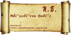 Mészáros Boáz névjegykártya