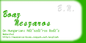 boaz meszaros business card